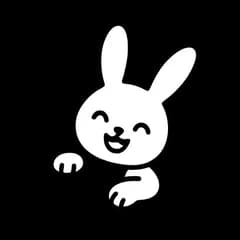A cute bunny with a wide smile